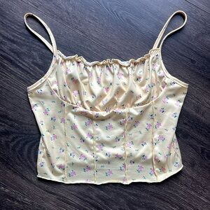 Yellow Floral Top with Roses